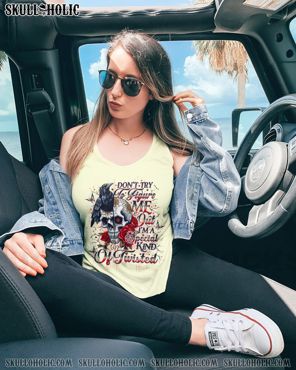 DON'T TRY TO FIGURE ME OUT SKULL ALL OVER PRINT   - TLNO1004252