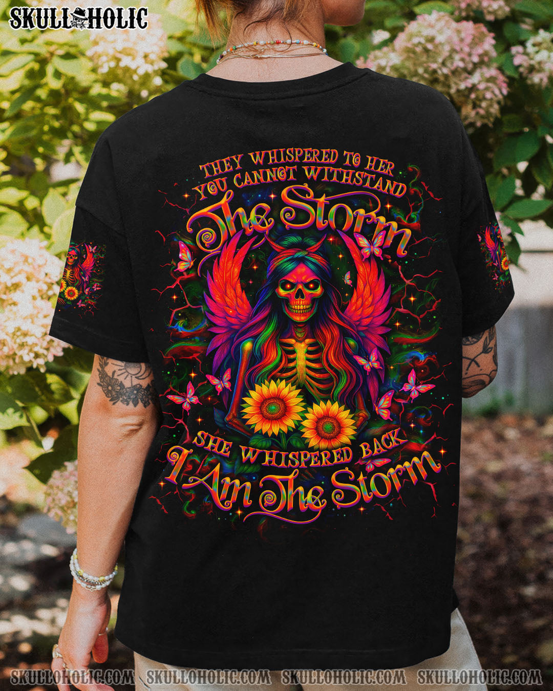 I AM THE STORM SKELETON WINGS SUNFLOWER ALL OVER PRINT - TLNO1204251