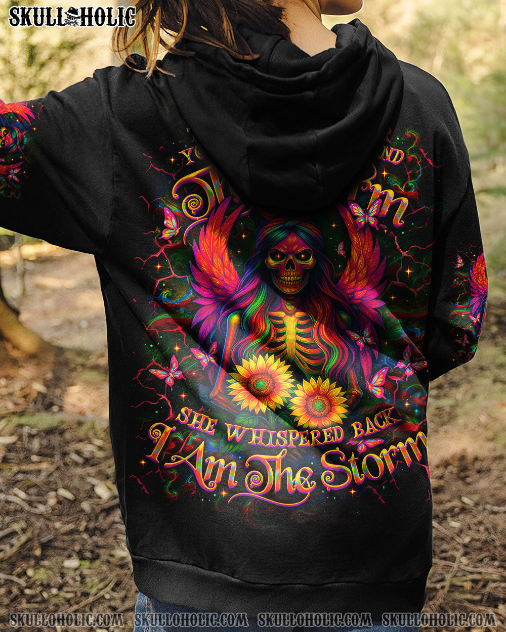 I AM THE STORM SKELETON WINGS SUNFLOWER ALL OVER PRINT - TLNO1204251