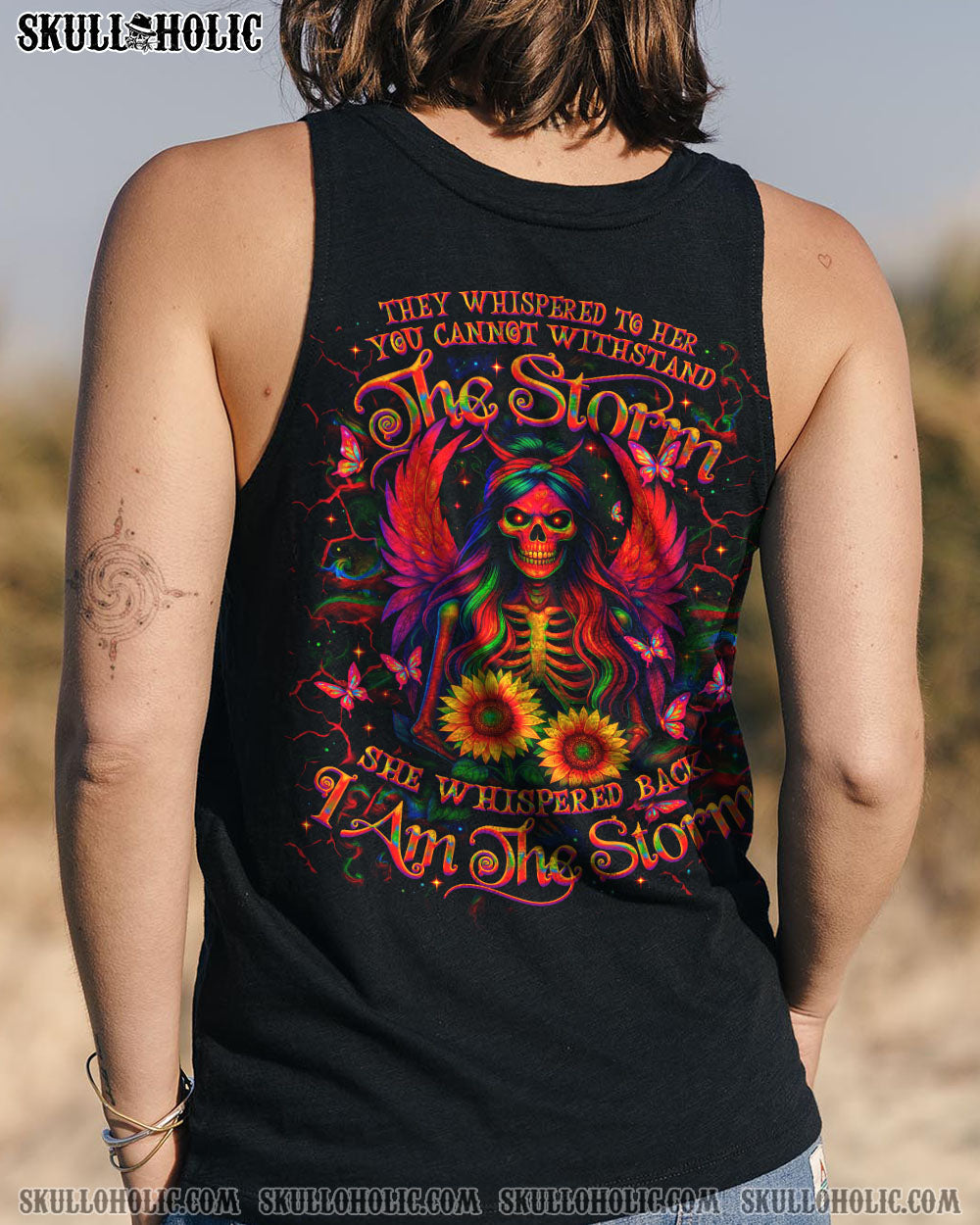 I AM THE STORM SKELETON WINGS SUNFLOWER ALL OVER PRINT - TLNO1204251