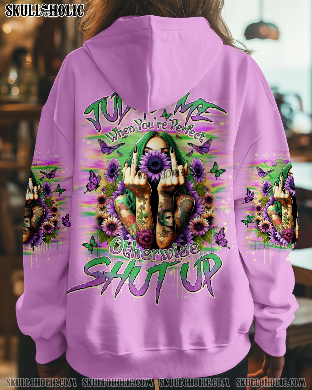 JUDGE ME WHEN SKULL LADY TATTOOED  ALL OVER PRINT - TLNO1404253