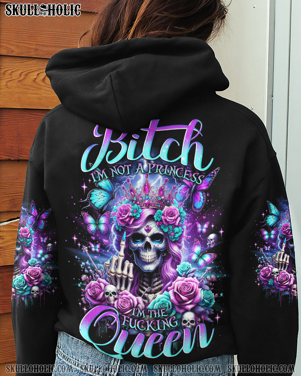 I'M THE F QUEEN LADY SKULL ALL OVER PRINT - TLNO1412232