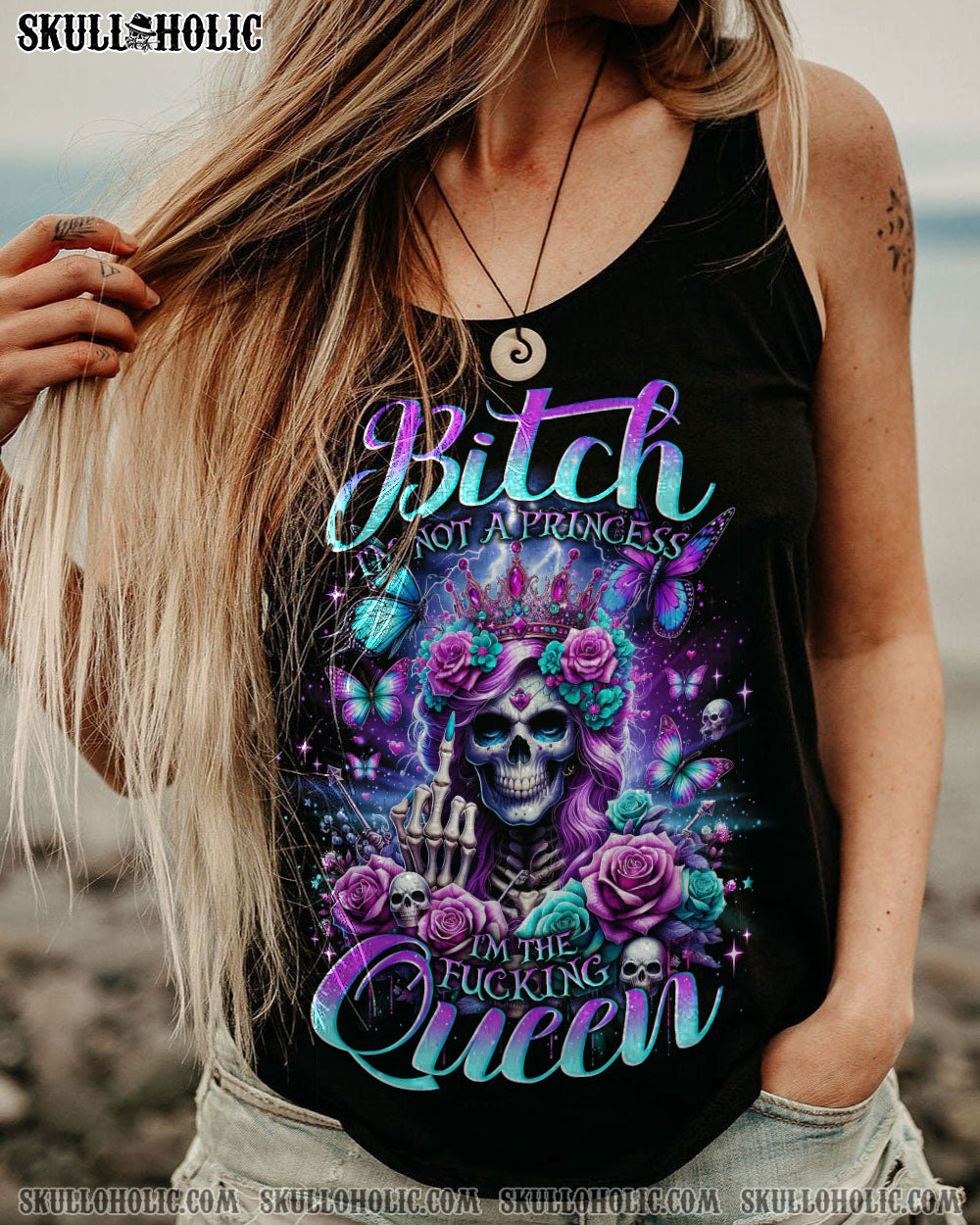 I'M THE F QUEEN LADY SKULL ALL OVER PRINT - TLNO1412232