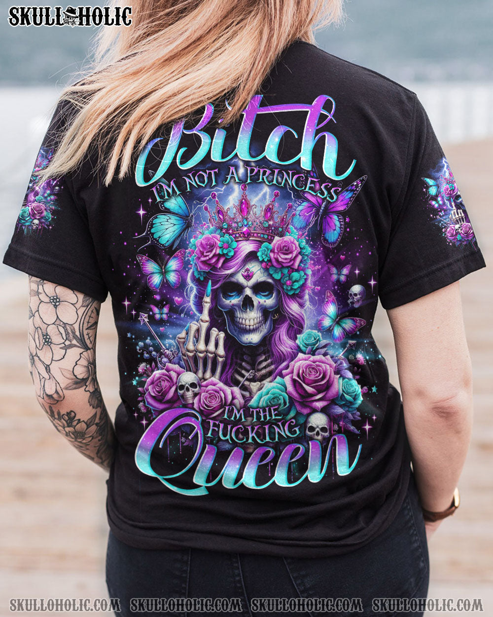 I'M THE F QUEEN LADY SKULL ALL OVER PRINT - TLNO1412232