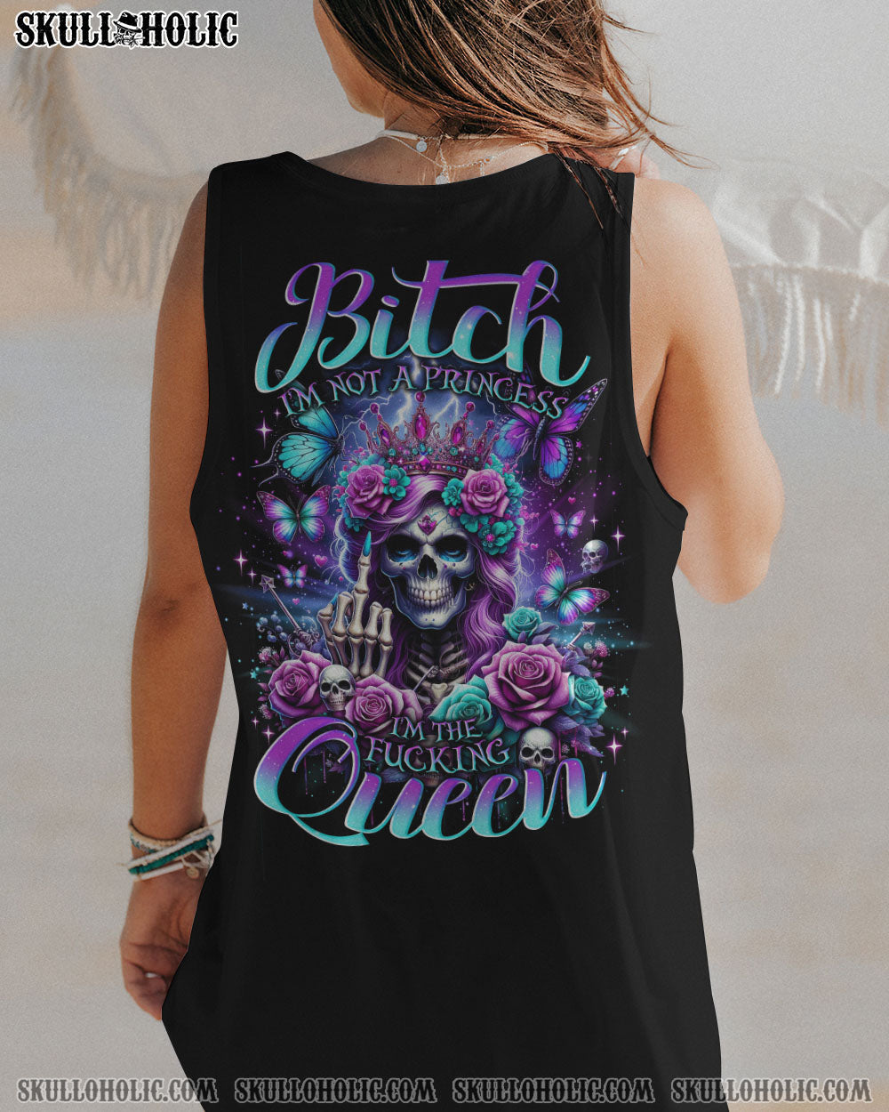 I'M THE F QUEEN LADY SKULL ALL OVER PRINT - TLNO1412232