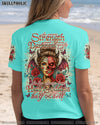 SHE WEARS STRENGTH AND DARKNESS SKULL LADY ALL OVER PRINT - TLNO1504251