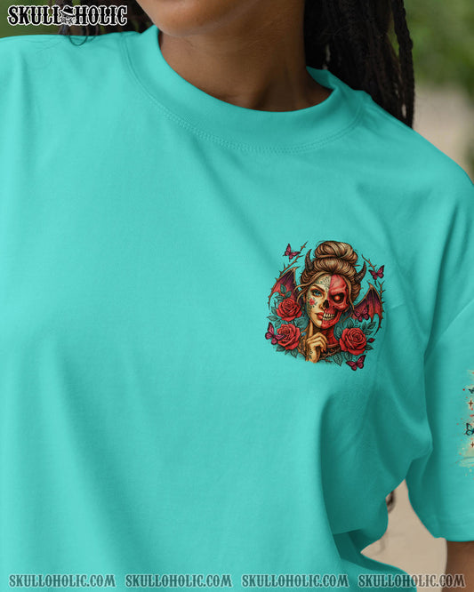 SHE WEARS STRENGTH AND DARKNESS SKULL LADY ALL OVER PRINT - TLNO1504251
