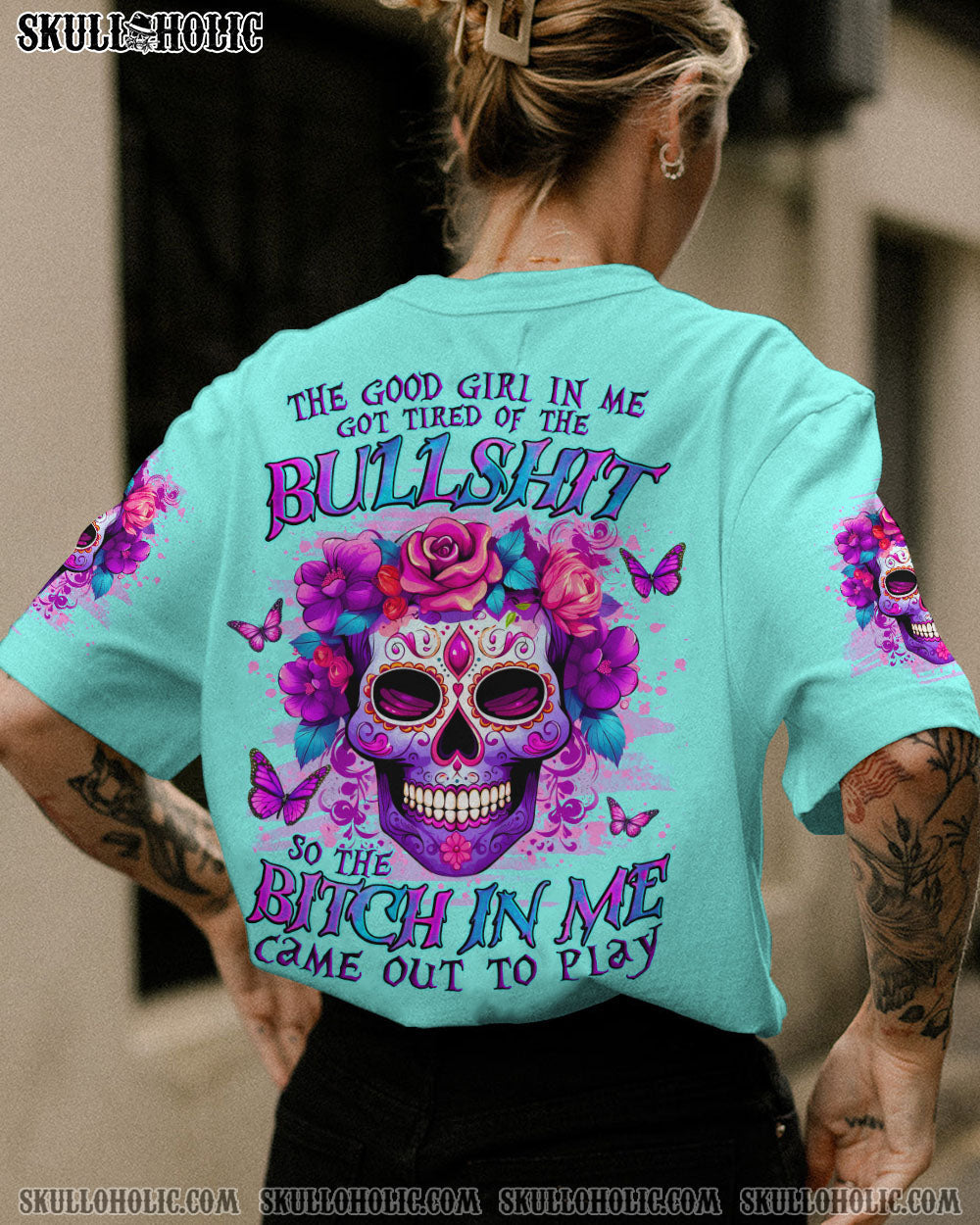THE GOOD GIRL IN ME SUGAR SKULL ALL OVER PRINT - TLNO1612232