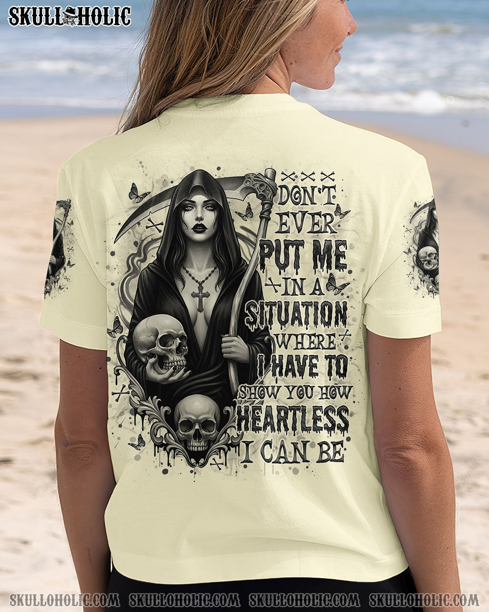 HOW HEARTLESS I CAN BE SKULL LADY ALL OVER PRINT   - TLNO1704251