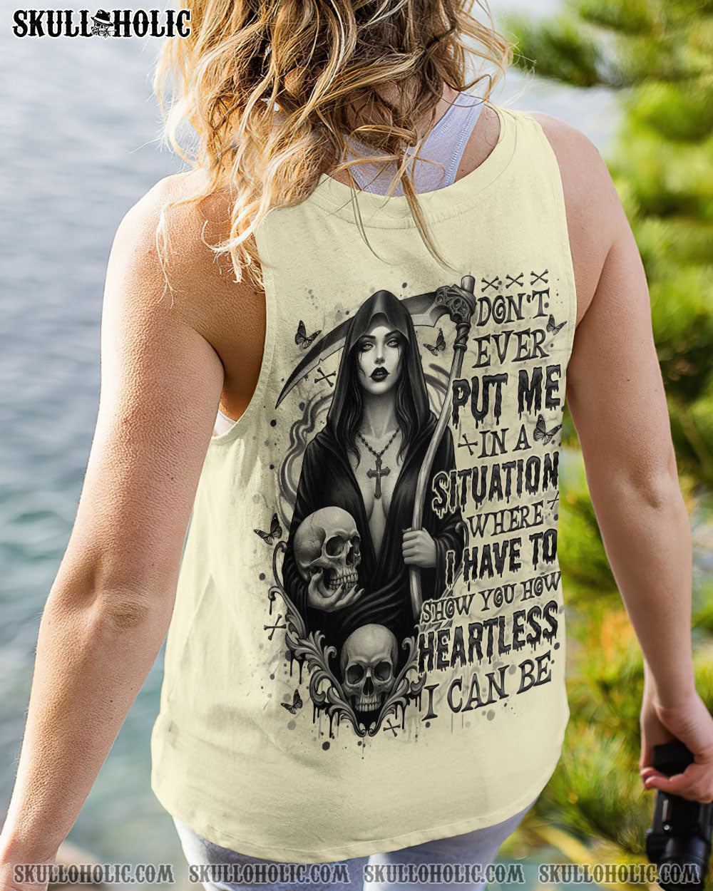 HOW HEARTLESS I CAN BE SKULL LADY ALL OVER PRINT   - TLNO1704251