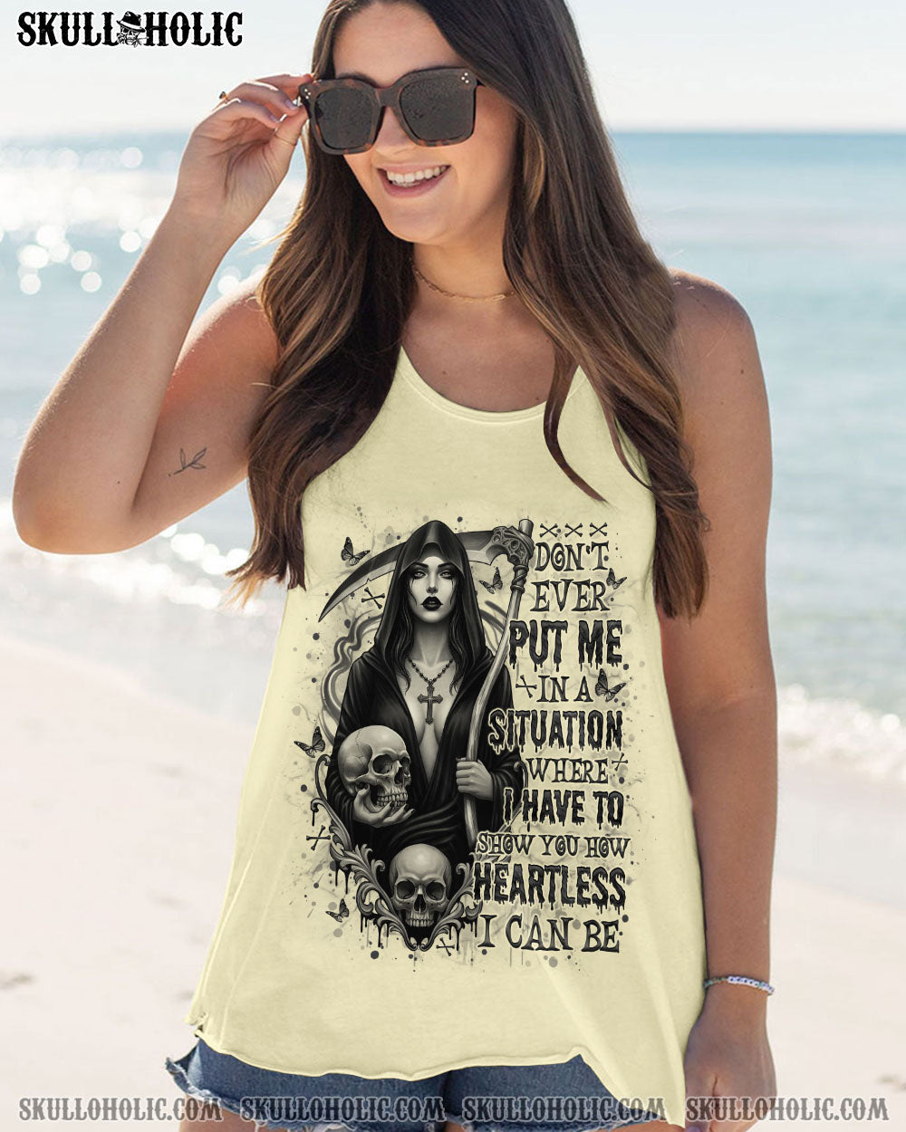 HOW HEARTLESS I CAN BE SKULL LADY ALL OVER PRINT   - TLNO1704251