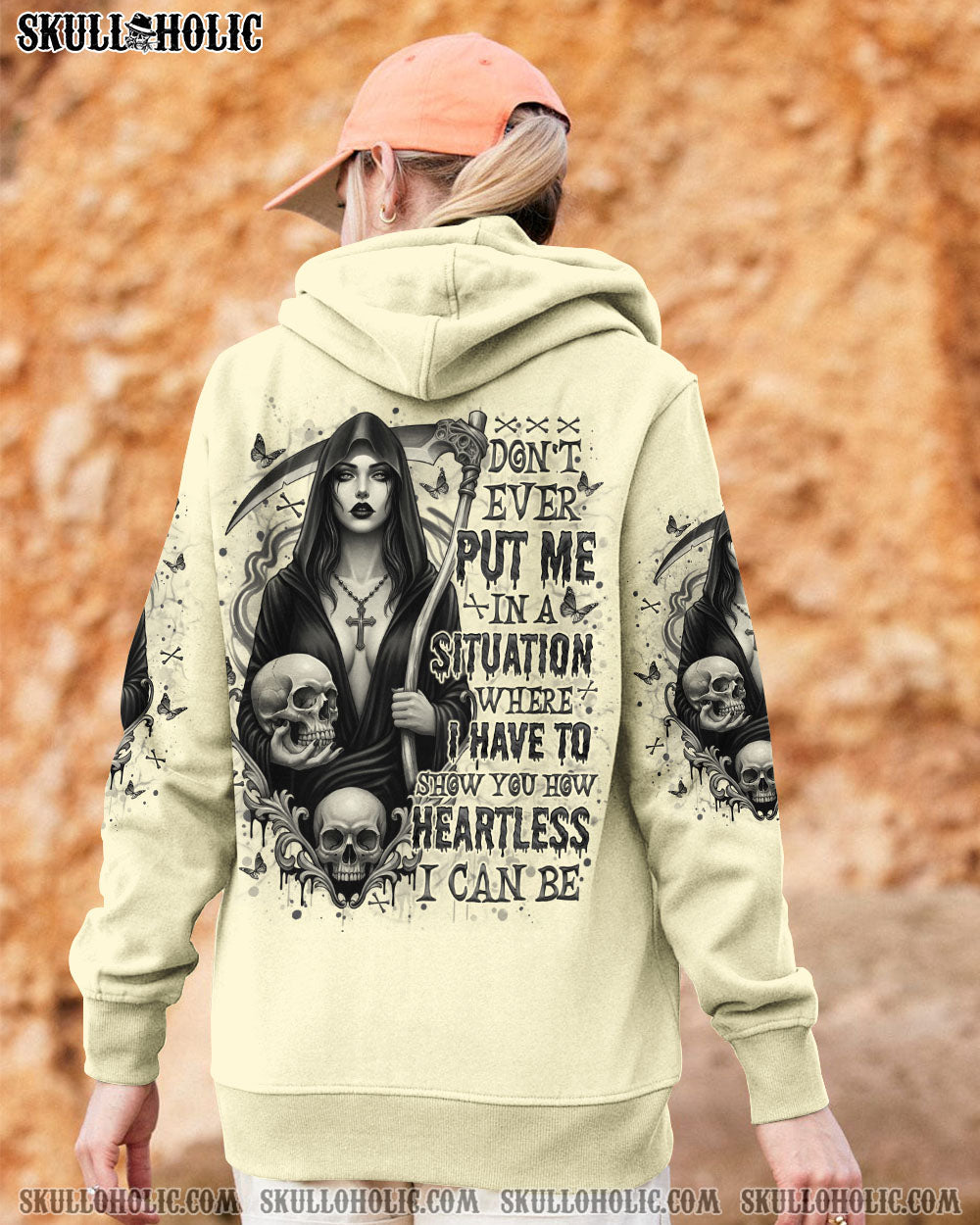 HOW HEARTLESS I CAN BE SKULL LADY ALL OVER PRINT   - TLNO1704251