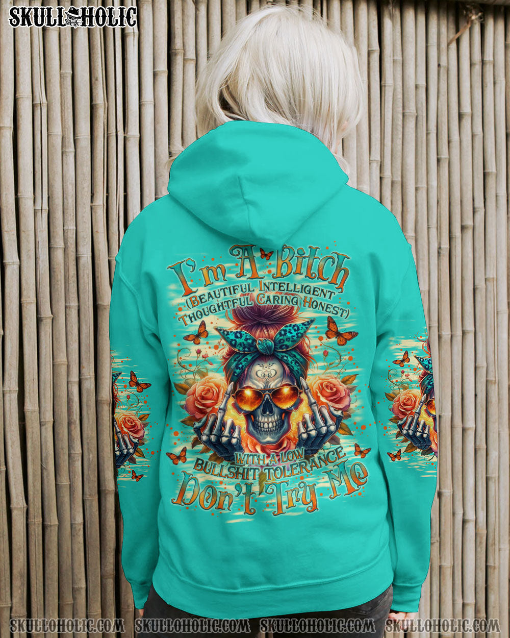 I'M A B DON'T TRY ME MESSY BUN ALL OVER PRINT - TLNO2005241