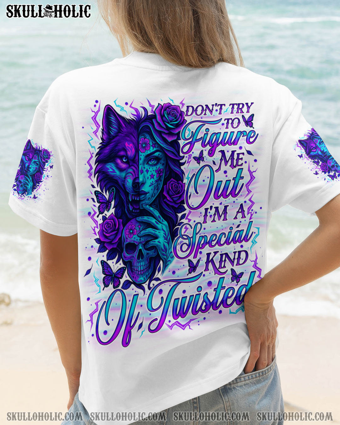 DON'T TRY TO FIGURE ME OUT SKULL WOLF ALL OVER PRINT - TLNO2104251