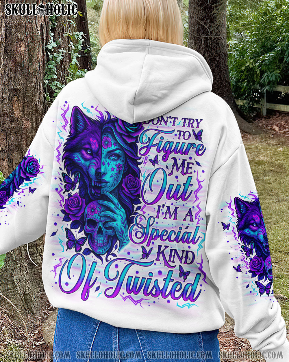 DON'T TRY TO FIGURE ME OUT SKULL WOLF ALL OVER PRINT - TLNO2104251