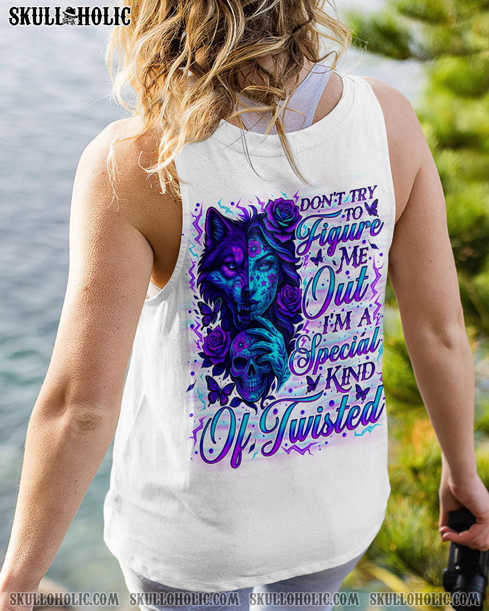 DON'T TRY TO FIGURE ME OUT SKULL WOLF ALL OVER PRINT - TLNO2104251