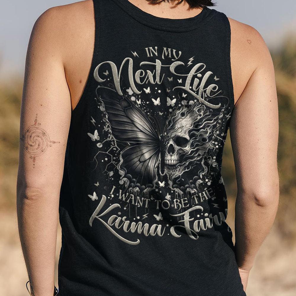 KARMA FAIRY SKULL SKULL BUTTERFLY BLACK ALL OVER PRINT - TLNO2409241