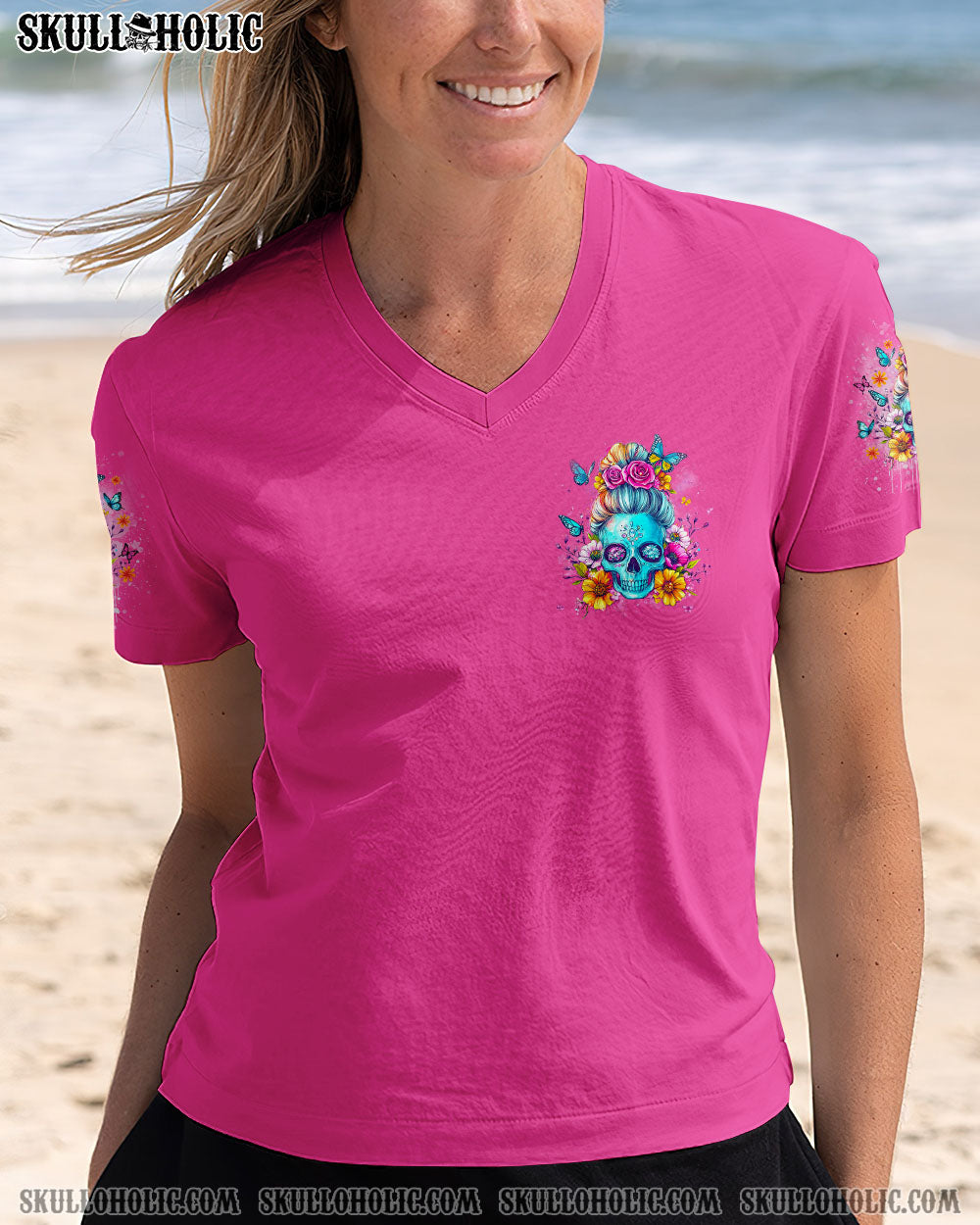 I AM A SWEET GIRL FLOWER SKULL ALL OVER PRINT -  TLNO2603252