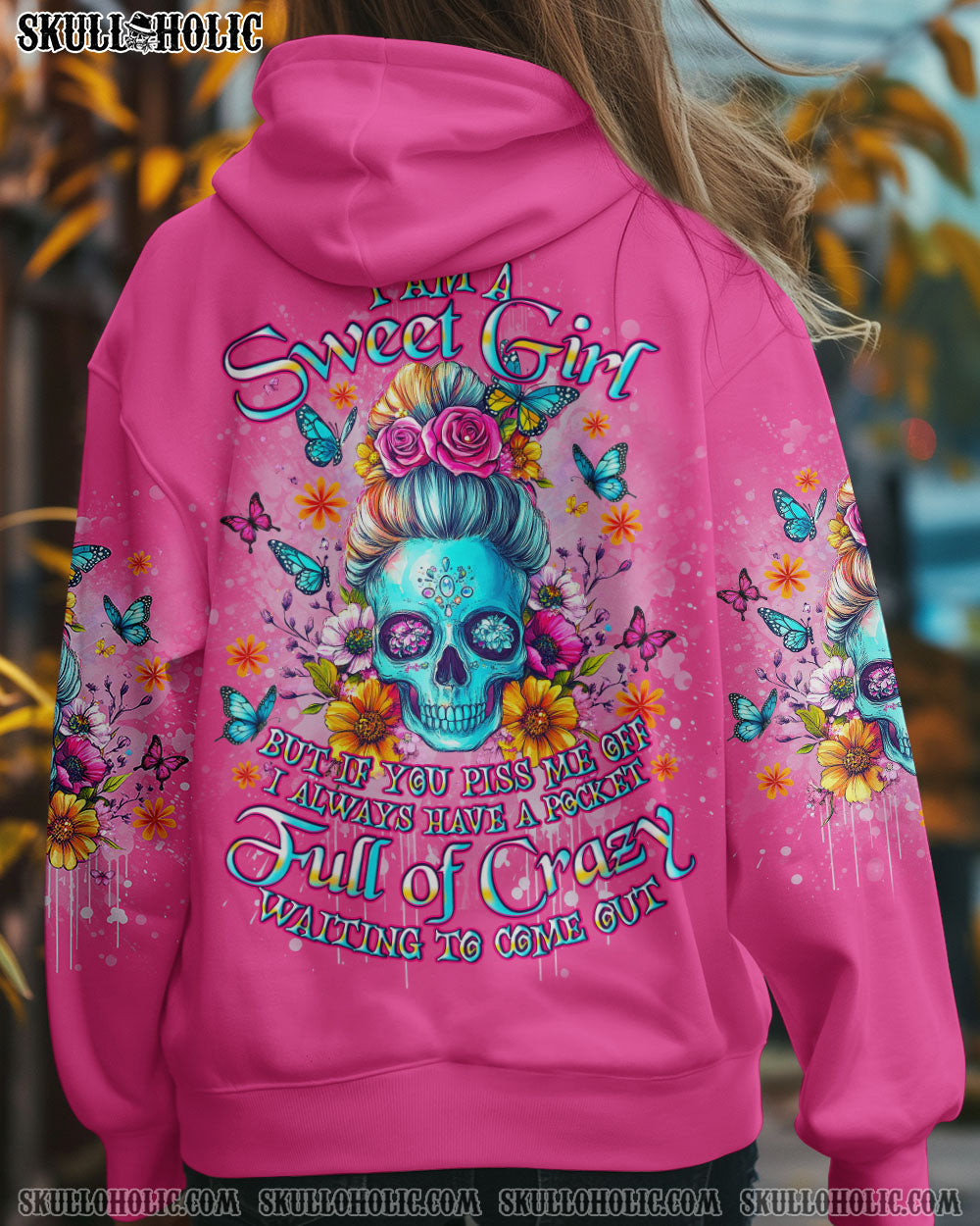 I AM A SWEET GIRL FLOWER SKULL ALL OVER PRINT -  TLNO2603252