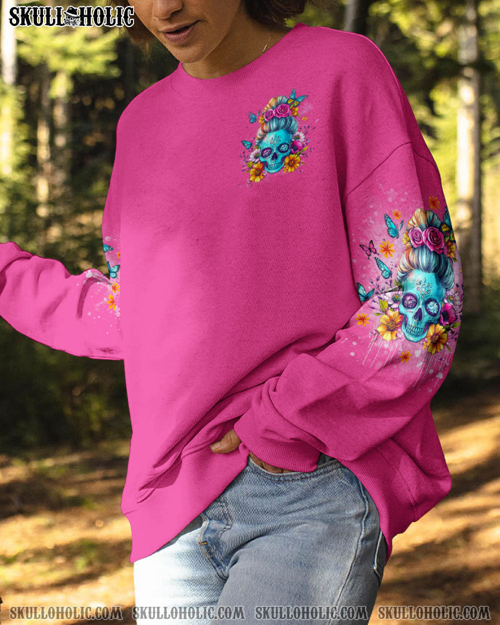 I AM A SWEET GIRL FLOWER SKULL ALL OVER PRINT -  TLNO2603252