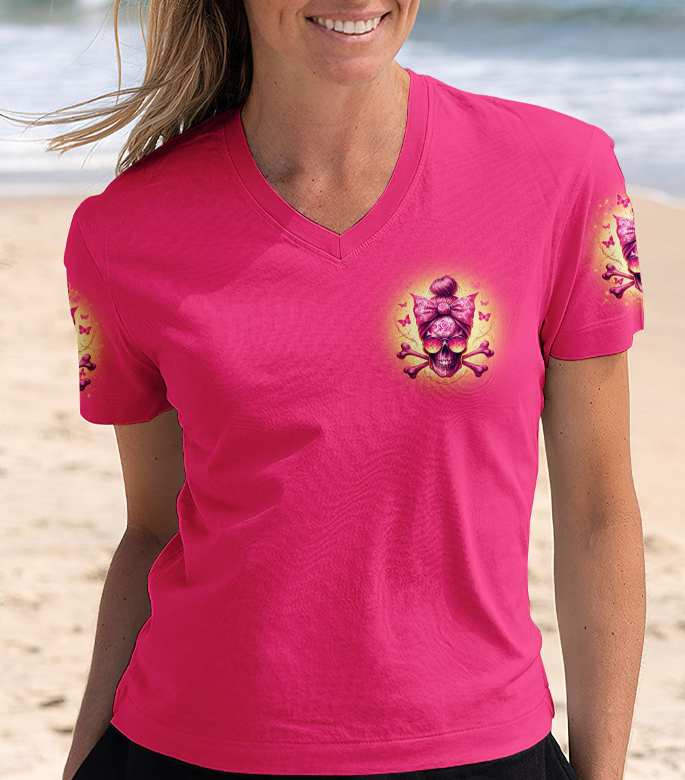 HOW HEARTLESS I CAN BE  SKULL MESSY BUN ALL OVER PRINT - TLNO2702253
