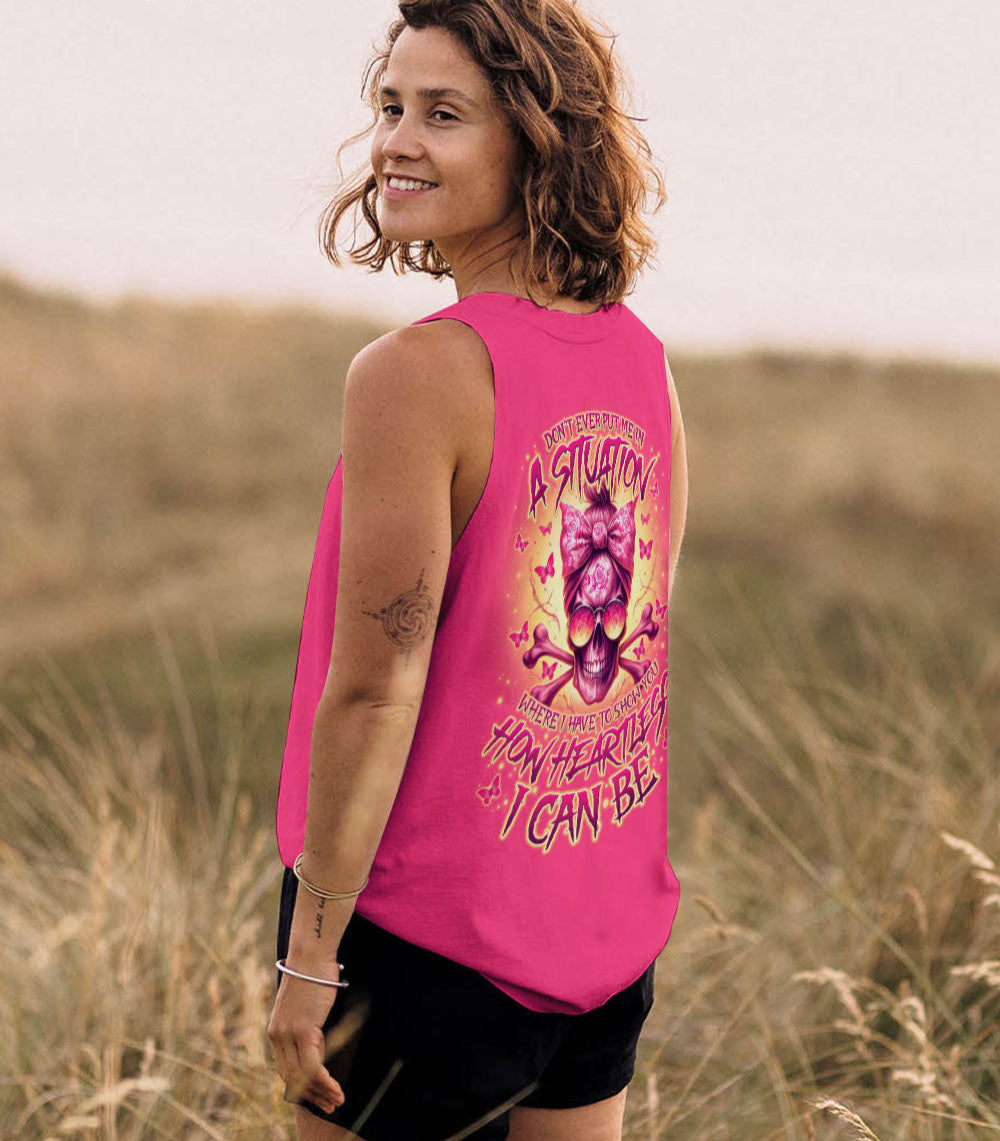 HOW HEARTLESS I CAN BE  SKULL MESSY BUN ALL OVER PRINT - TLNO2702253