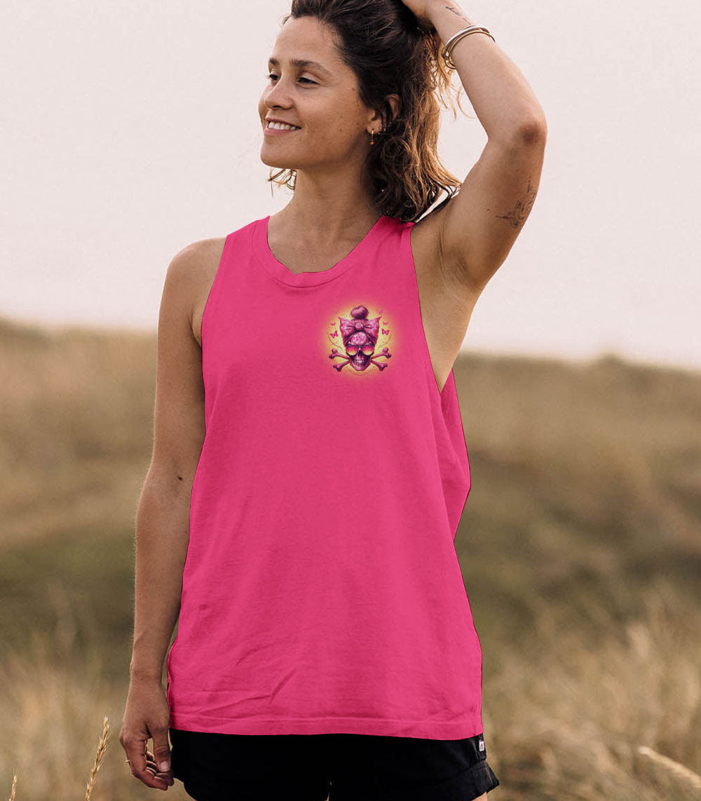HOW HEARTLESS I CAN BE  SKULL MESSY BUN ALL OVER PRINT - TLNO2702253