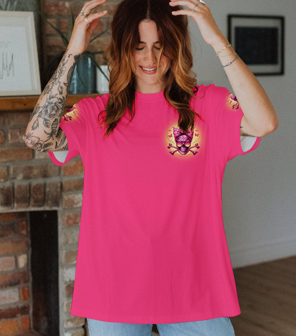HOW HEARTLESS I CAN BE  SKULL MESSY BUN ALL OVER PRINT - TLNO2702253