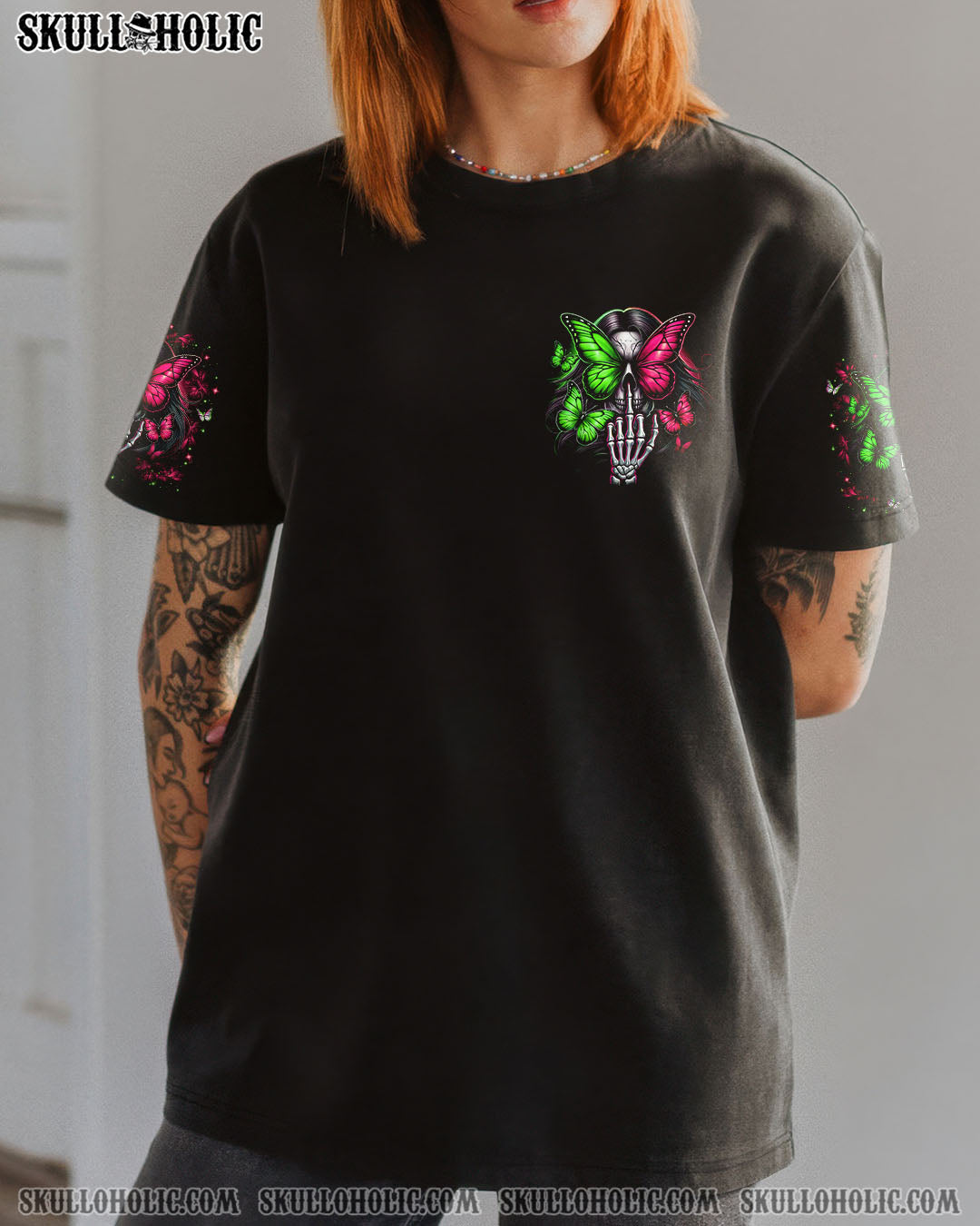 FRESH OUT OF F BUTTERFLY SKULL LADY ALL OVER PRINT - TLNO2803253