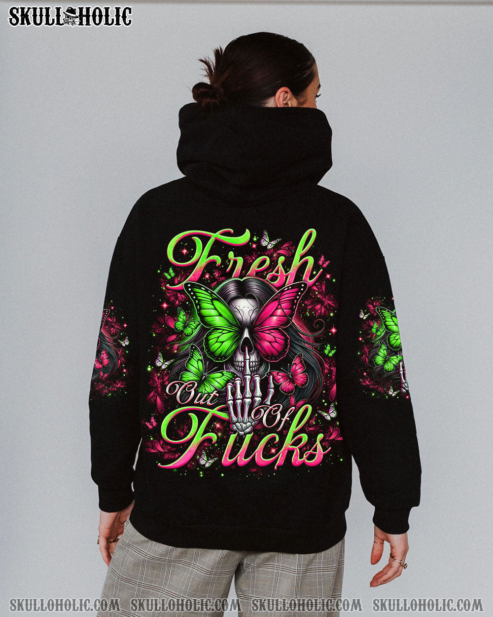 FRESH OUT OF F BUTTERFLY SKULL LADY ALL OVER PRINT - TLNO2803253