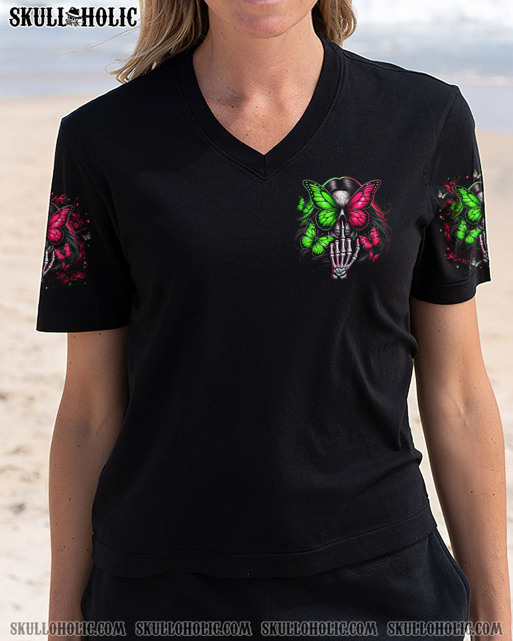 FRESH OUT OF F BUTTERFLY SKULL LADY ALL OVER PRINT - TLNO2803253