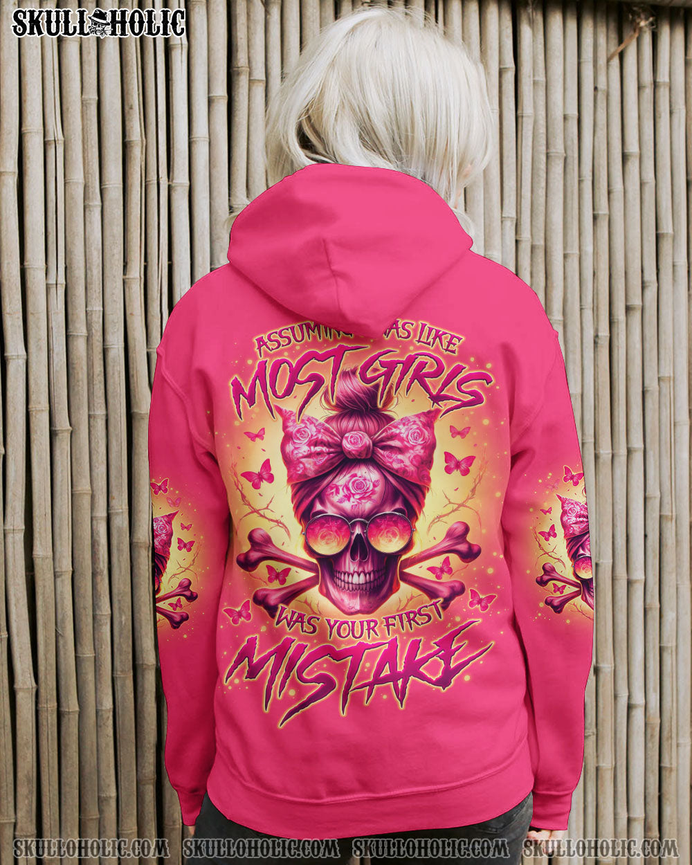 ASSUMING I WAS LIKE MOST GIRLS MESSY BUN SKULL ALL OVER PRINT - TLNO2806242