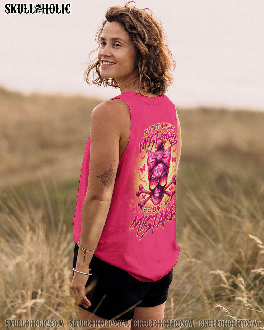 ASSUMING I WAS LIKE MOST GIRLS MESSY BUN SKULL ALL OVER PRINT - TLNO2806242