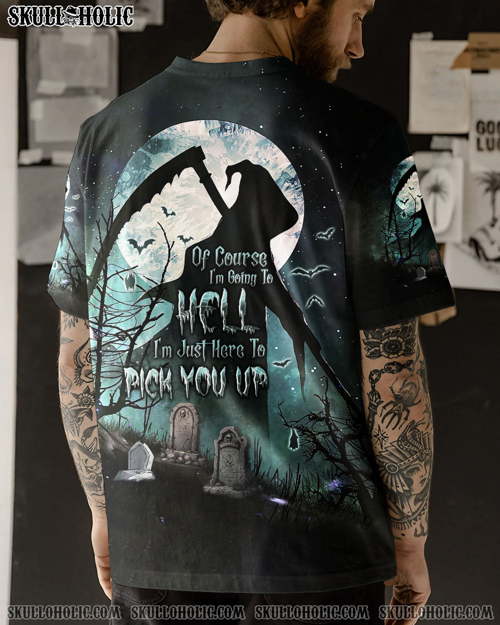 OF COURSE I'M GOING TO HELL HALLOWEEN REAPER ALL OVER PRINT - TLNT0509231