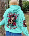DON'T TRY TO FIGURE ME OUT SKULL HALF LADY ALL OVER PRINT  - TLNT0705251