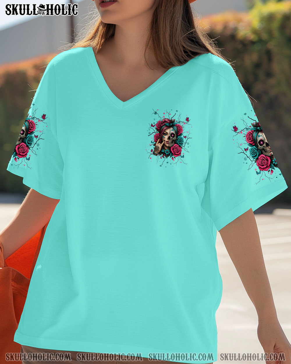 DON'T TRY TO FIGURE ME OUT SKULL HALF LADY ALL OVER PRINT  - TLNT0705251