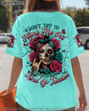 DON'T TRY TO FIGURE ME OUT SKULL HALF LADY ALL OVER PRINT  - TLNT0705251