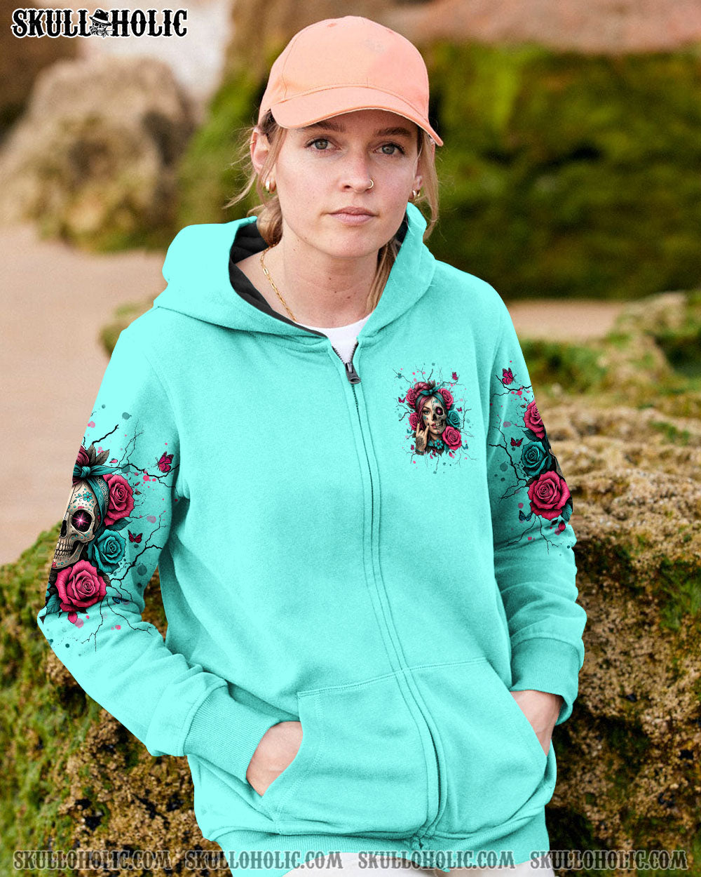 DON'T TRY TO FIGURE ME OUT SKULL HALF LADY ALL OVER PRINT  - TLNT0705251
