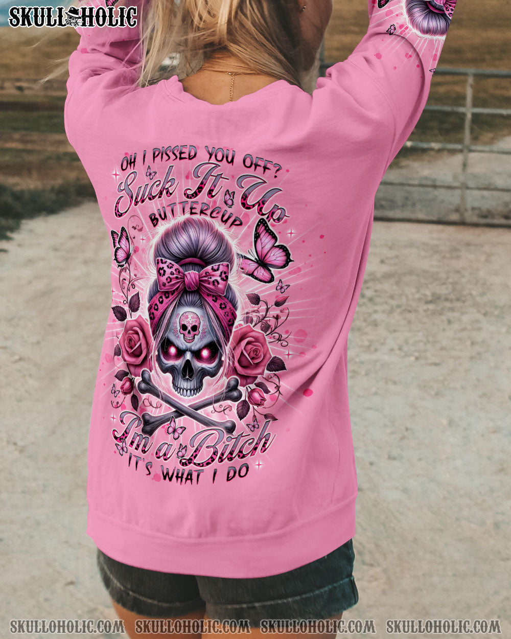 OH I PISS YOU OFF SKULL MESSY BUN ALL OVER PRINT - TLNT0904251