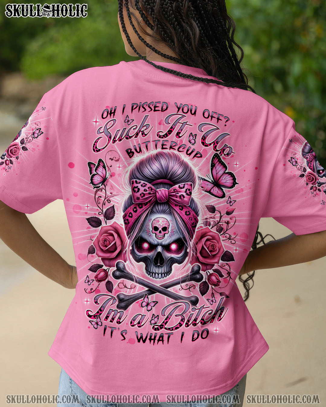 OH I PISS YOU OFF SKULL MESSY BUN ALL OVER PRINT - TLNT0904251