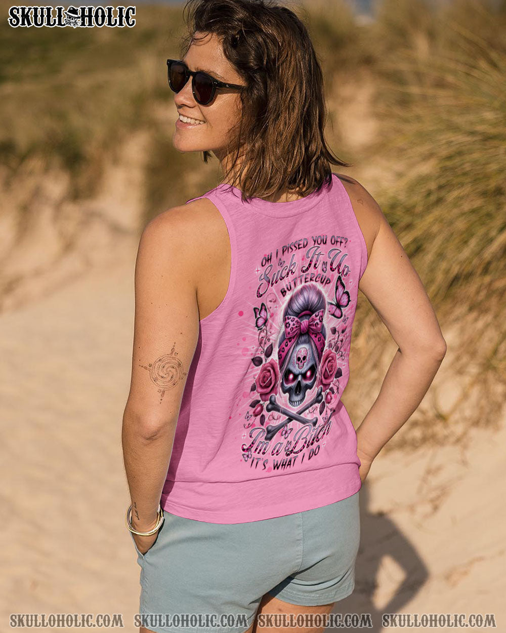 OH I PISS YOU OFF SKULL MESSY BUN ALL OVER PRINT - TLNT0904251