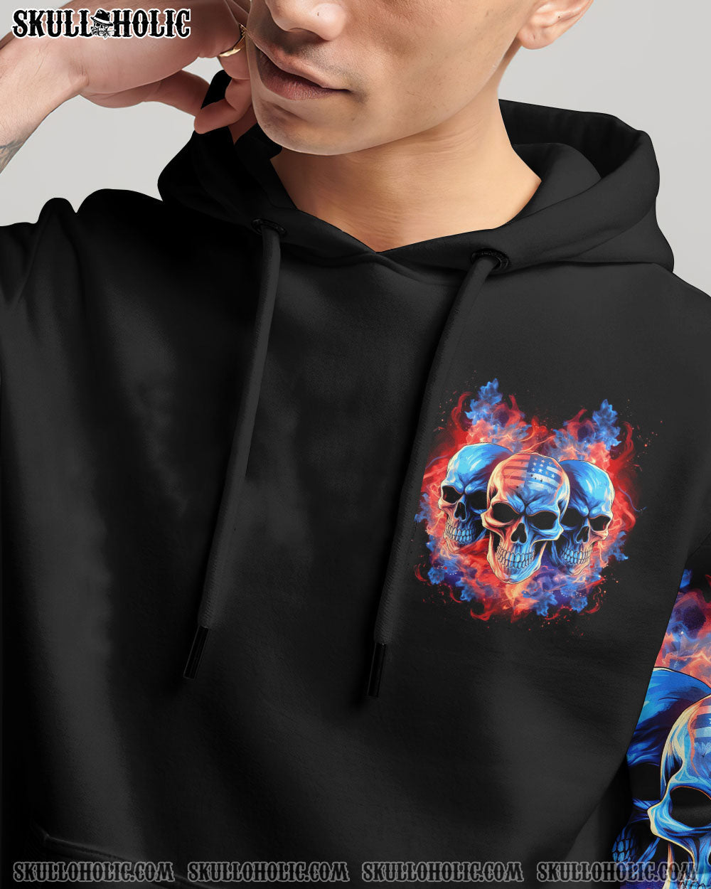 I HAVE 3 SIDES 3 SKULLS FLAG ALL OVER PRINT - TLNT0906234