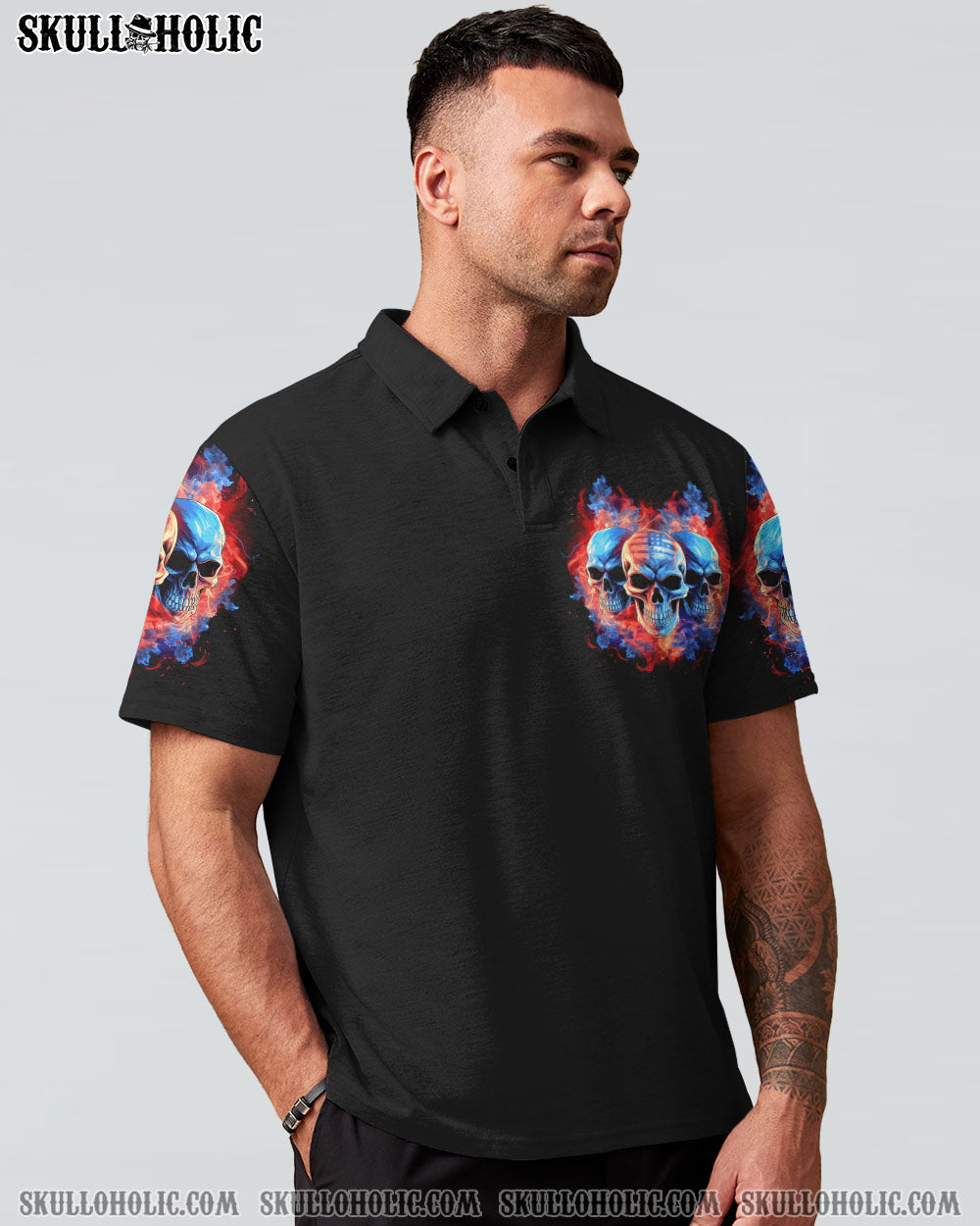 I HAVE 3 SIDES 3 SKULLS FLAG ALL OVER PRINT - TLNT0906234