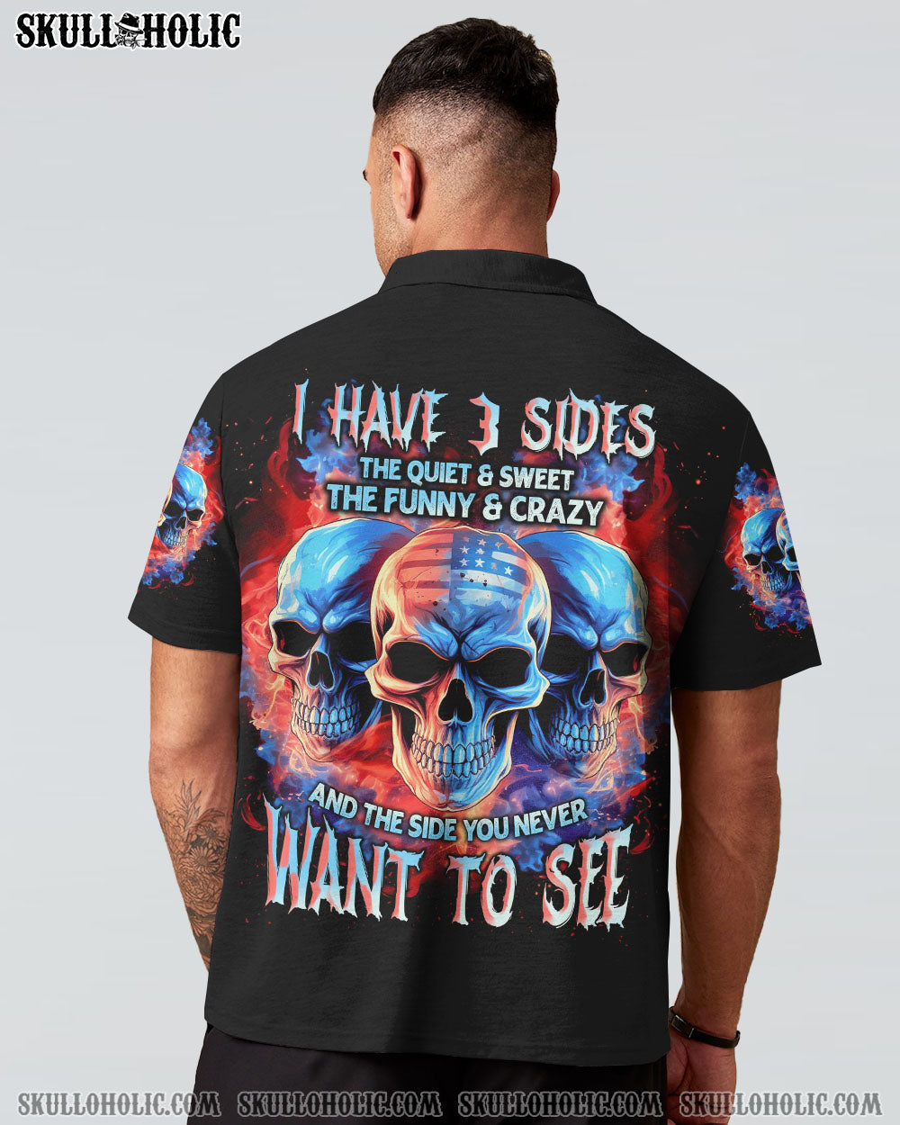 I HAVE 3 SIDES 3 SKULLS FLAG ALL OVER PRINT - TLNT0906234