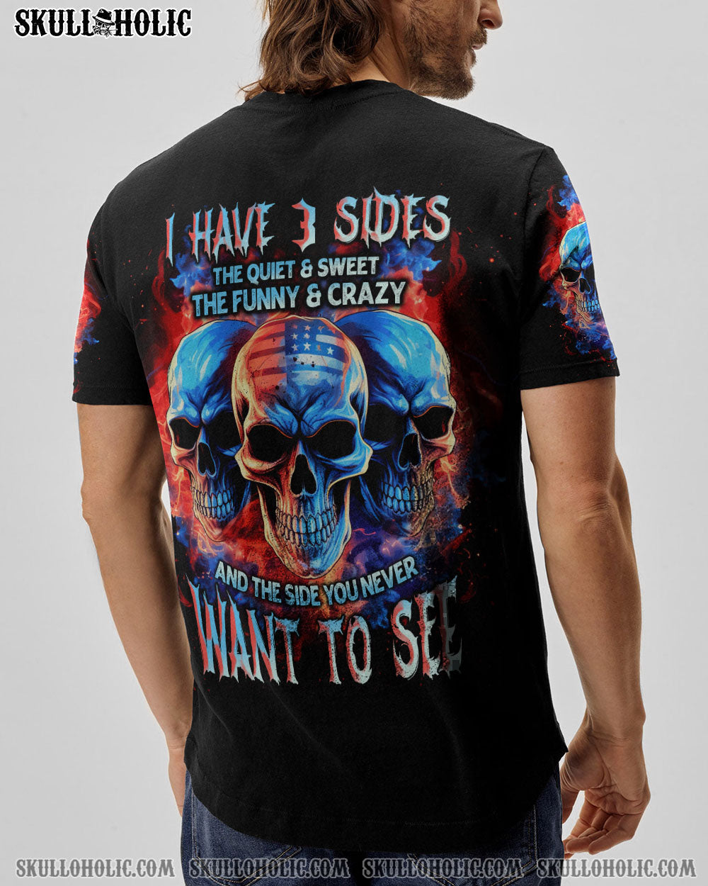 I HAVE 3 SIDES 3 SKULLS FLAG ALL OVER PRINT - TLNT0906234