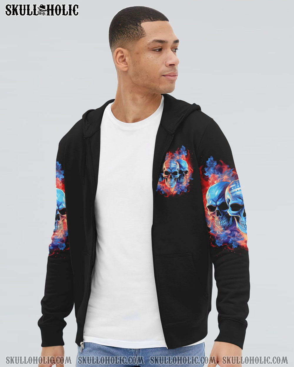 I HAVE 3 SIDES 3 SKULLS FLAG ALL OVER PRINT - TLNT0906234