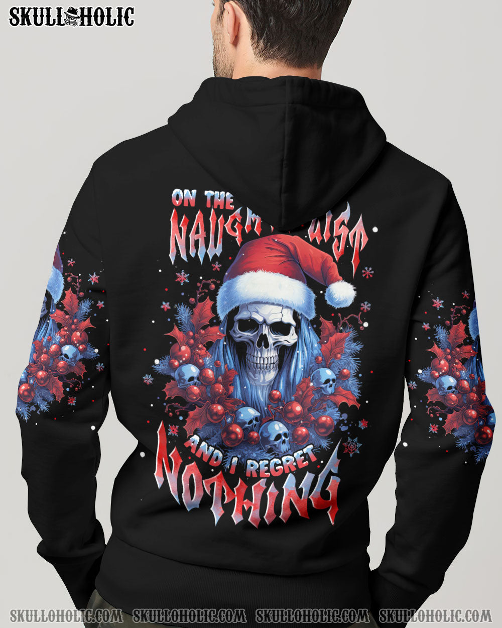 ON THE NAUGHTY LIST SKULL CHRISTMAS ALL OVER PRINT - TLNT1010232