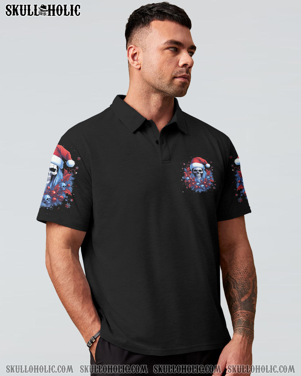 ON THE NAUGHTY LIST SKULL CHRISTMAS ALL OVER PRINT - TLNT1010232