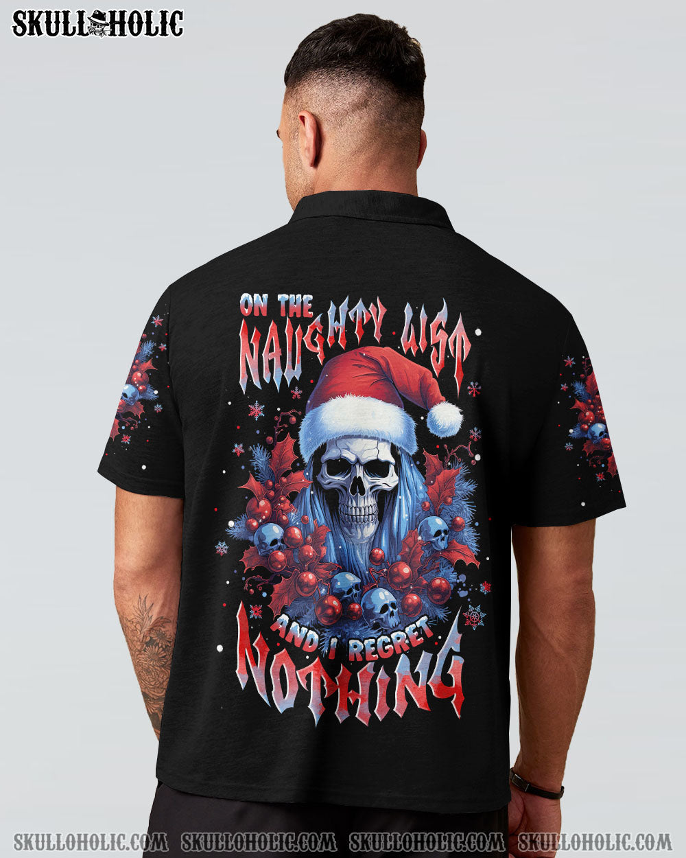 ON THE NAUGHTY LIST SKULL CHRISTMAS ALL OVER PRINT - TLNT1010232