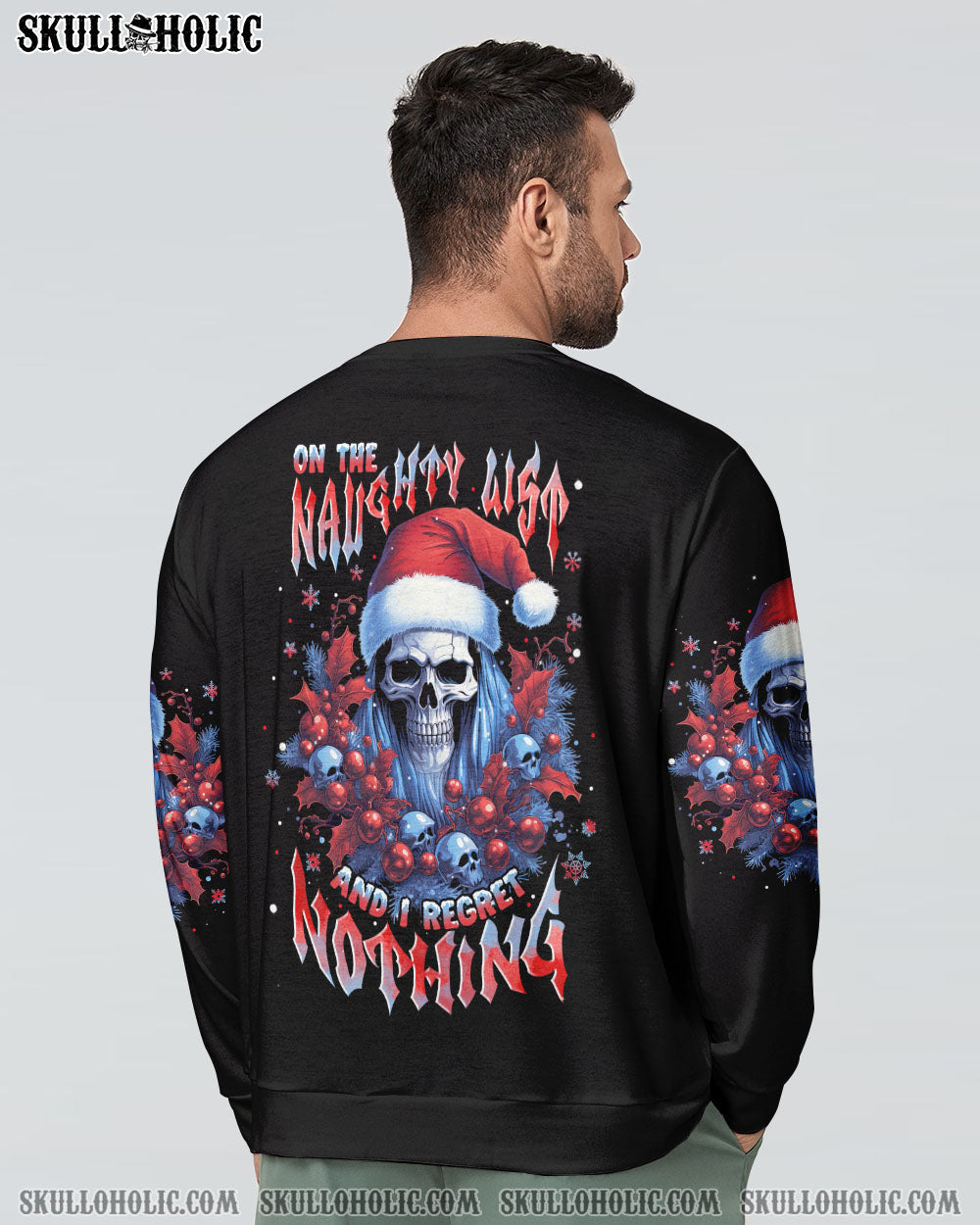 ON THE NAUGHTY LIST SKULL CHRISTMAS ALL OVER PRINT - TLNT1010232